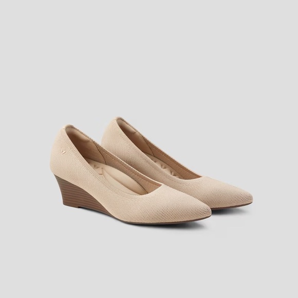 Vivaia Shoes - VIVAIA Aria Pointed Toe Beige Wedge 36.5 US 6